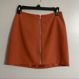 Burnt Orange Mini Skirt with Zipper